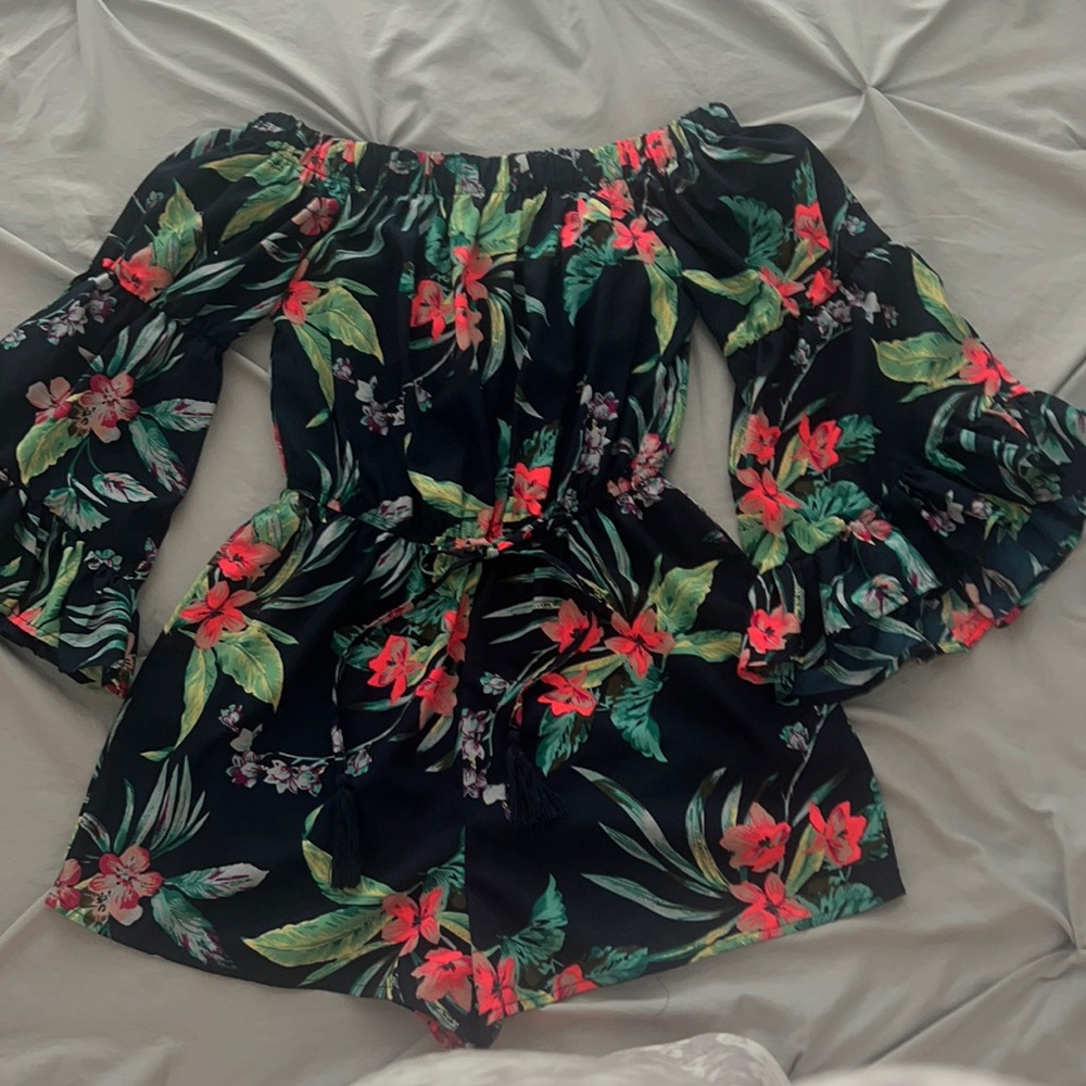 Cute off shoulder romper